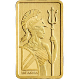 Robmar-moneda Britania Rectangular De 1 G.24 K.oro Sellada