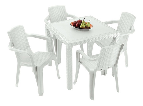 Combo Comedor Eterna Rimax (1 Mesa + 4 Sillas Con Brazos)