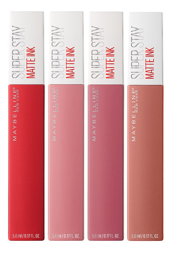 Pack 4 Labiales Maybelline Matte Ink