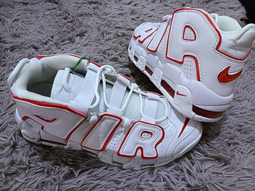 Air More Uptempo White Varsity Red Talla 28mex