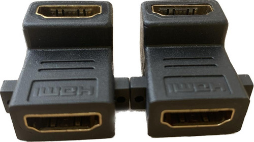 Kit 2 Adaptadores Hdmi 90 Graus Em L Fêmea X Fêmea 