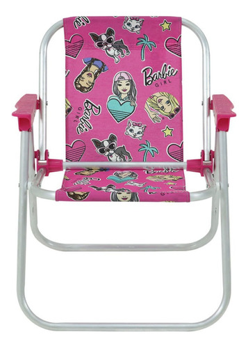 Cadeira De Praia Infantil Em Alumínio Barbie 025210 Belfix