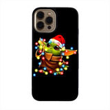 Funda Celular Navidad Navideña Baby Yoda Grogu Luces Negro