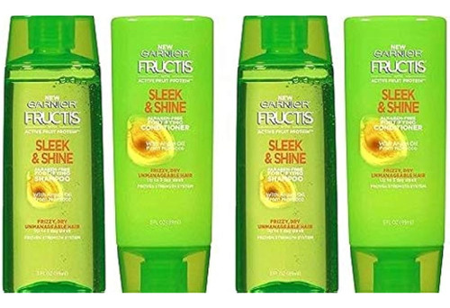  Garnier Fructis Sleek & Shine 2 Shampoo + 2 Acondicionador 3