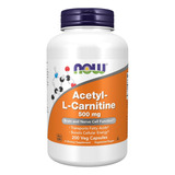 Acetil L-carnitina 500mg Now Foods 200veg Caps Importado