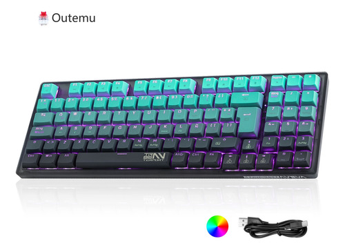 Terport Tr95 90% Teclado Gamer Mecanico Español Alambrico Con Cable Removible, Outemu Red Switch Hotswap, 95 Teclas Antighosting, Retroiluminación Rgb, Teclado Personalización Para Win/mac