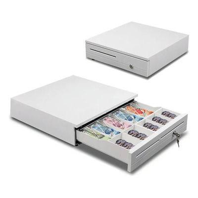 Cajón Dinero Caja Registradora Metalico, 5 Billete y 5 Moneda, Caja De Efectivo Apertura Automatica Bandeja Efectivo Para Sistema De Punto De Venta Pos\u002FRj11 Con Cerradura y 2 Llaves 42 x 40.5 x 9.8CM | Envío gratis