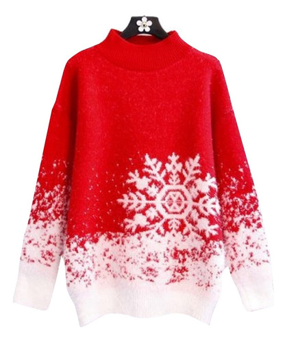 Suéter De Navidad Para Mujer De Copo De Nieve