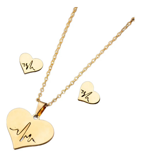 Juego Collar Aretes Para Doctor Enfermera Corazón Regalo