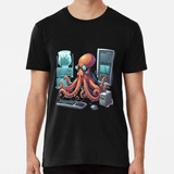 Remera Lindo Pulpo Informático Futurista Algodon Premium