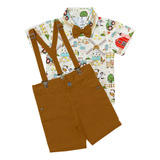 Conjunto Roupa Fazendinha Infantil Menino Aniversário Luxo