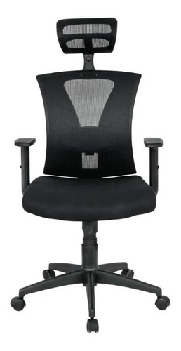 Silla Oficina Ergonomica Marca Silleti Mod. Roma Brazo Ajustable Apoyo Lumbar Apoya Cabezas En Tapizada En Malla Mesh