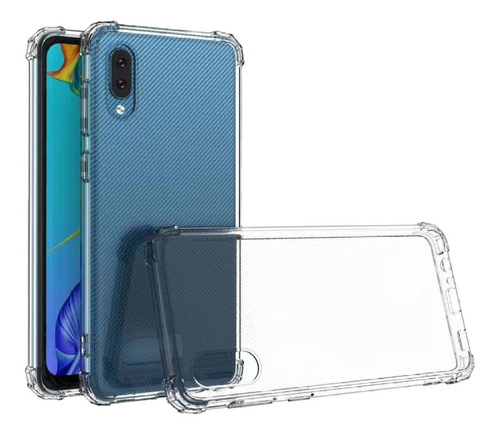 Funda Anti Golpe Transparente Para Samsung A02 + Vidrio Full