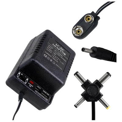 Adaptador Universal Multivoltaje Ac\u002Fdc Slim Company Voltaje Ajustable Polaridad Ajustable Fuente De Clavija 1000mah Conector Batería 9v Recargable Color Negro | MercadoLibre