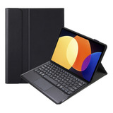 Funda De Piel Con Teclado Negra Para Xiaomi Pad 6s Pro 12.4