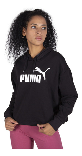 Sudadera Puma Ess Cropped Logo Negro Mujer