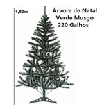 Árvore De Natal Verde Musgo 1,50m 220 Galhos A0033