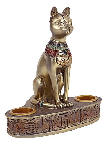 Altar De Diosa Gato Bastet Egipcio Candelabros, Juego D...