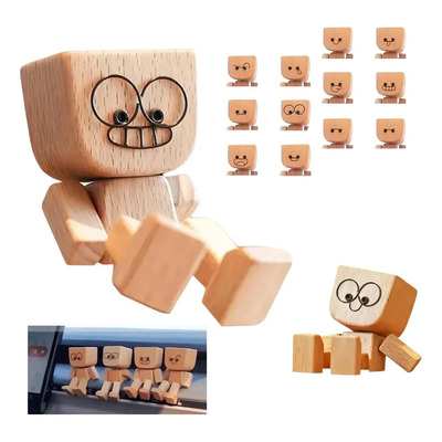 Adornos Figura Madera Tembloroso 12 Expresiones Magnéticas Nude