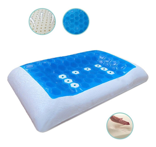 Almohada Ortopédica En Gel Y Memory Foam Con Aireación