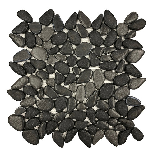 Malla De Vidrio Decorativa Modelo Tap. Piedras Negro 27x27 8