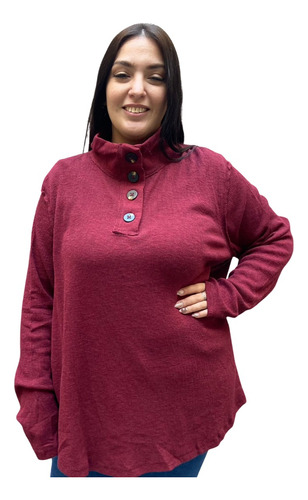 Buzo Sweater Mujer Talles Grandes Cuello Polera Importado