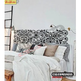 Vinilo Decorativo Vinil Pared Cabecera Barroca Cama King 