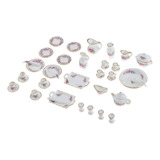 40pcs Rose Flores De Té De Porcelana 1/12 Casa Muñeca .