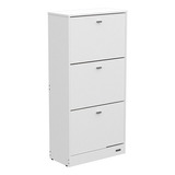 Mueble Zapatero Organizador De Calzado De 3 Puertas Melamina Color Blanco