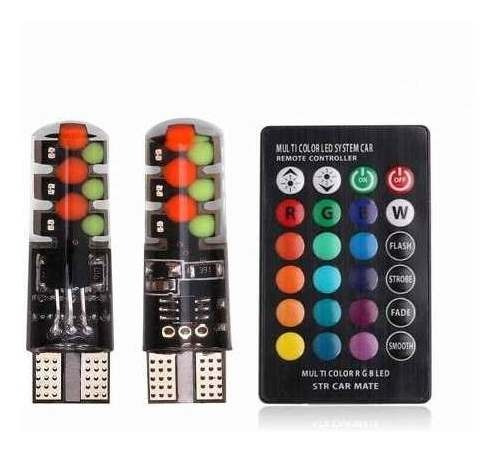 Kit Led Posicion T10 Multicolor Rgb Con Control Remoto