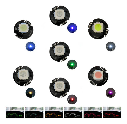 Kit 10 Focos Led T4.7 12 Mm Clúster Para Tablero Fija 12v