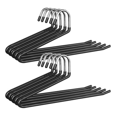 10pcs Perchas Para Pantalones En Z Ganchos Antideslizante Negro