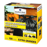 Bolsas P/basura Extra Grandes (124l), Member´s Mark 100 Pzas Color Negro