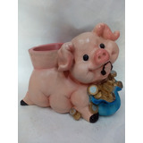 Puerco Macetero, Figura De Resina 