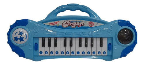 Organo Piano Teclado Infantil Musical Luz 22 Teclas Rayuela Color Celeste