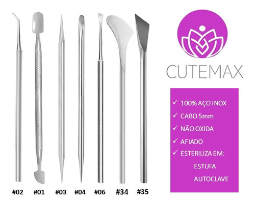 Kit Manicure Pedicure Profissional Instrumentos 7 Peças Inox