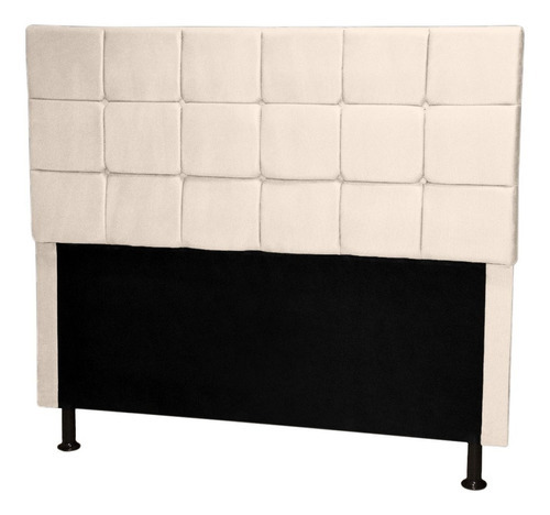 Cabeceira De Cama Box Londres Casal 140cm X 118cm Suede Cor Creme