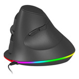 Mouse Ergonómico Alambrico Rgb Gamer + Pad Mouse De Color
