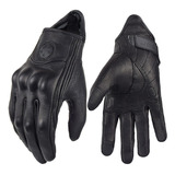 Guantes Moto Retro Piel Hombre Mujer Verano Q