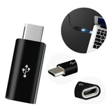 Adaptador Convertidor Micro Usb V8 Hembra A Tipo C Macho Color Negro