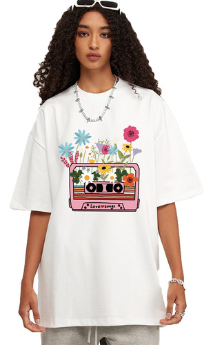 Playera  Camiseta Con Estampado De Girasol Y Mariposa Mujere