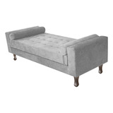 Divã Recamier Sofá Félix 140 Cm Suede Cinza - Am Decor