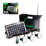 Kit Panel Solar Con Batería Y 3 Bombillos De 3w Carga Usb 5v