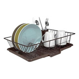 Home Basics 3piece Dish Drainer Set Bronce