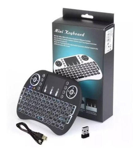 Mini Teclado Wireless C/ Led Touch Para Pc Android Tv Smart 