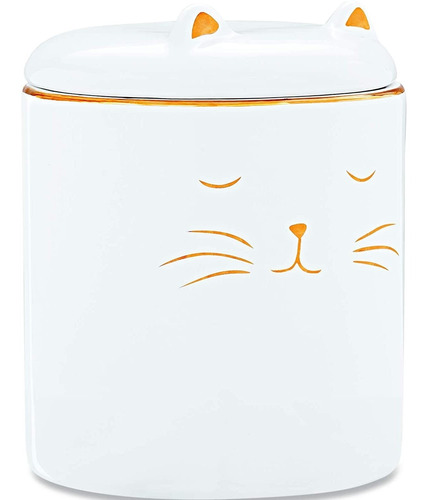 Pote Gato Cerâmica Decorativo Branco 10x12,5cm 08694 Mart