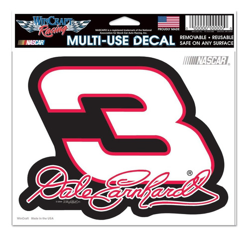 Nascar Dale Earnhardt - Calcomanía De Colores Multiusos, 5 X