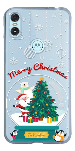 Funda Para Motorola  Santa Claus Navidad Con Tu Nombre