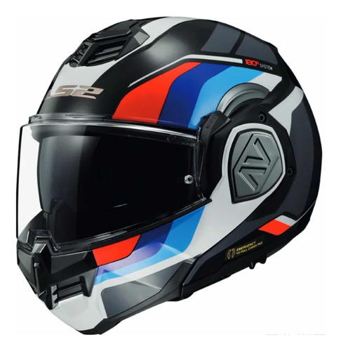 Casco Abatible Ls2 Advant Sport Negro/azul/rojo Ff906