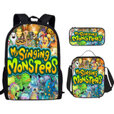 En Stock Bolsa De Tres Piezas Monster Singer Para Escuela Pr